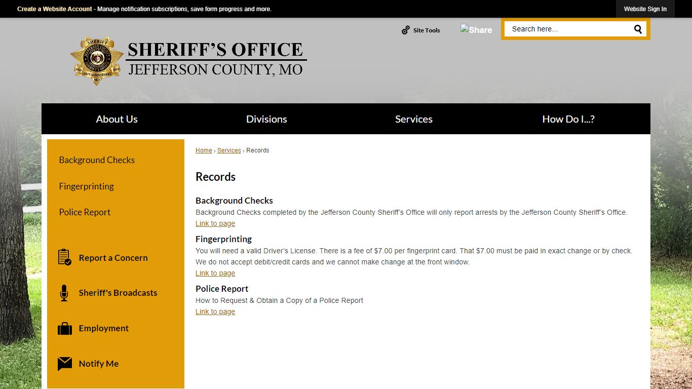 Records | Jefferson Co Sheriff's Dept, MO